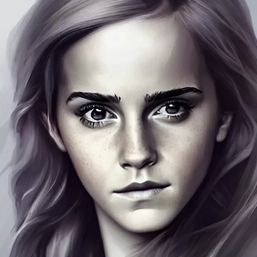 Image similar to Emma Watson by Charlie Bowater, digital fantasy portrait