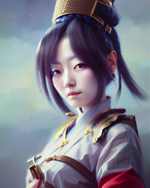 Image similar to a ultradetailed beautiful painting of a stylish japanese battle maid, by wlop, trending on artstation