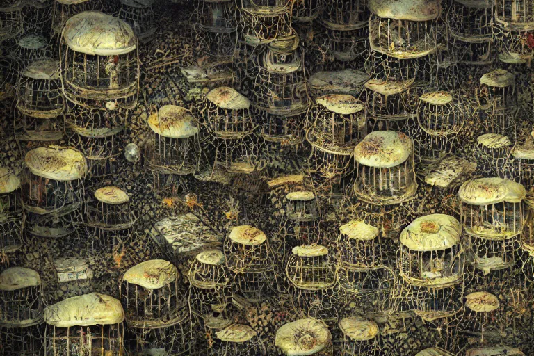 Image similar to favela jellyfish honeybee hive, wooded environment, industrial factory, horror, award winning art, epic dreamlike fantasy landscape, ultra realistic,