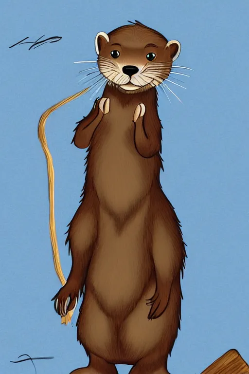 Prompt: an otter fursona, trending on furaffinity, by don bluth, furry art, digital art
