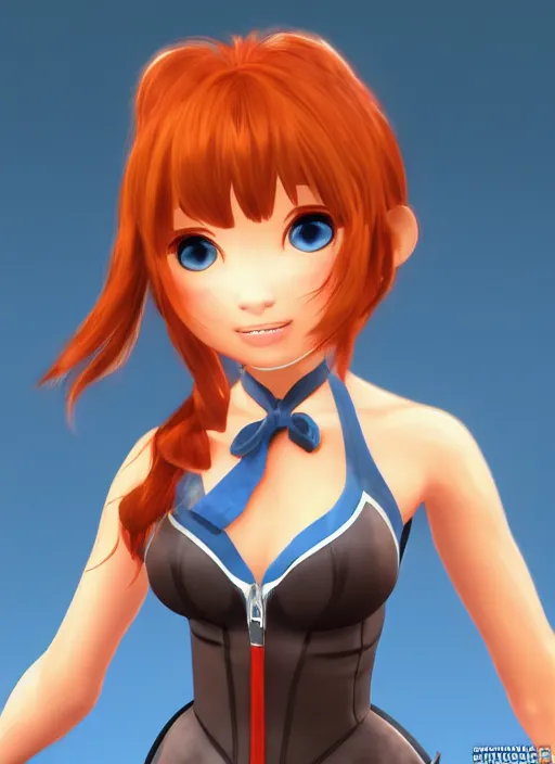 Image similar to Kasumi from the game Dead or Alive in the style of Disney Pixar 3D