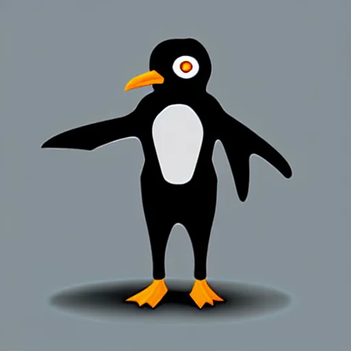 Prompt: Anthropomorphic cybertronic penguin