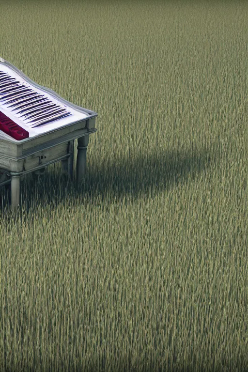 Image similar to a large organ in a field, trending on artstation, render, 3 d, octane, 4 k, 8 k, unreal engine, cinema 4 d