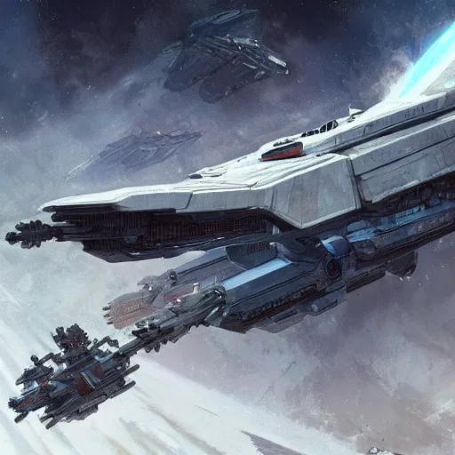 A very detailed sci fi numerous huge white spaceships, | Stable ...