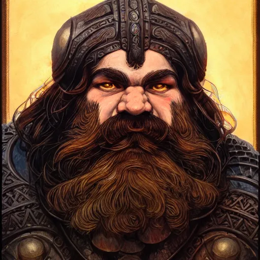 Image similar to portrait painting of a dwarven berserker, sharp focus, high symmetry, award - winning, trending on artstation, masterpiece, highly detailed, intricate. art by rebecca guay