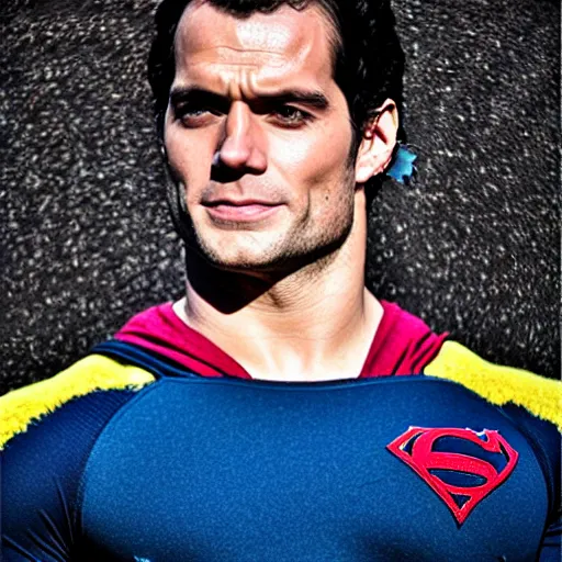 Prompt: henry cavill made of multicolored felt