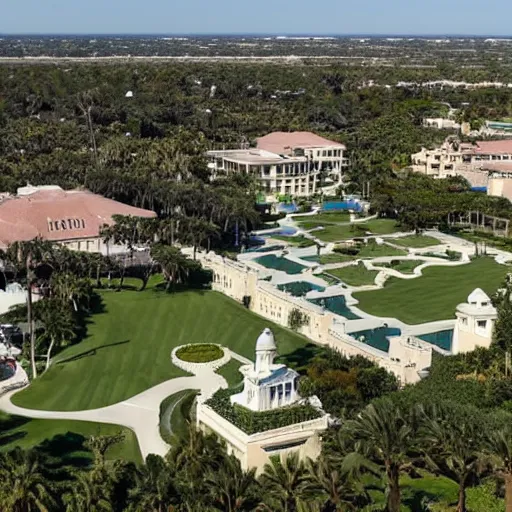 Image similar to aerial view of Joe Biden, an FBI agent rating, Mar-a-Lago resort