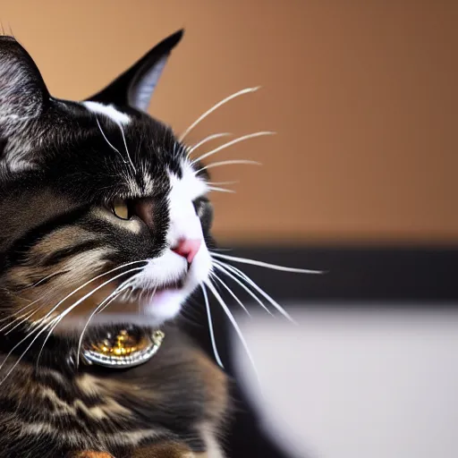 Prompt: a cat holding a mic singing on stage in Broadway, photo