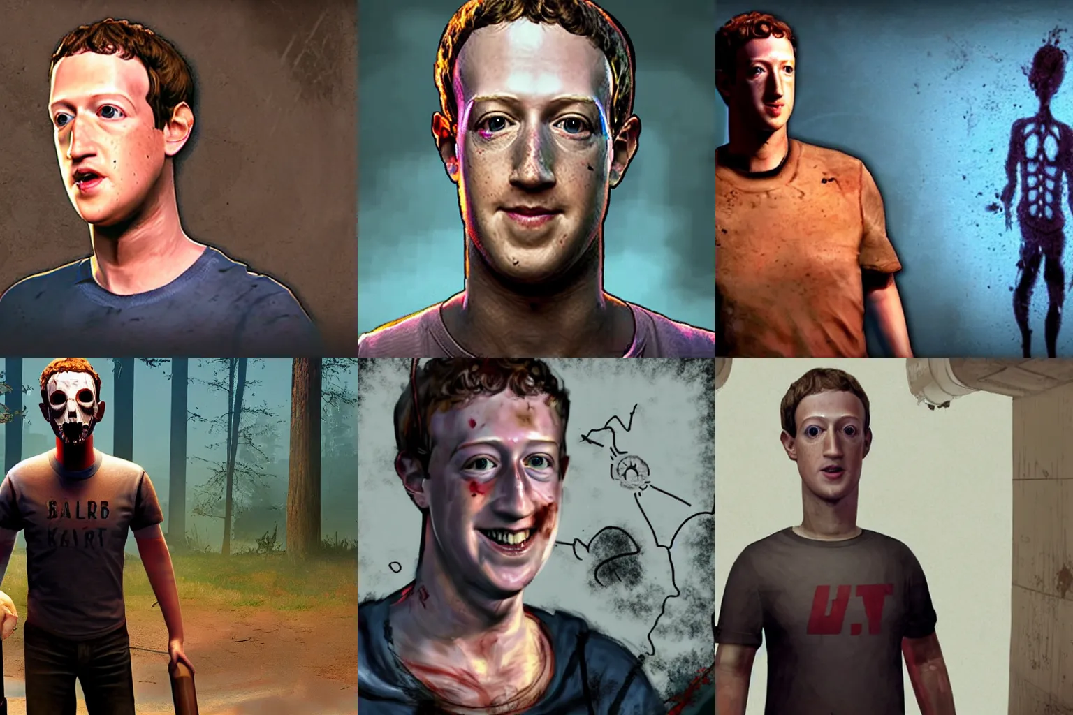Prompt: Mark Zuckerberg as a survivor in Dead By Daylight