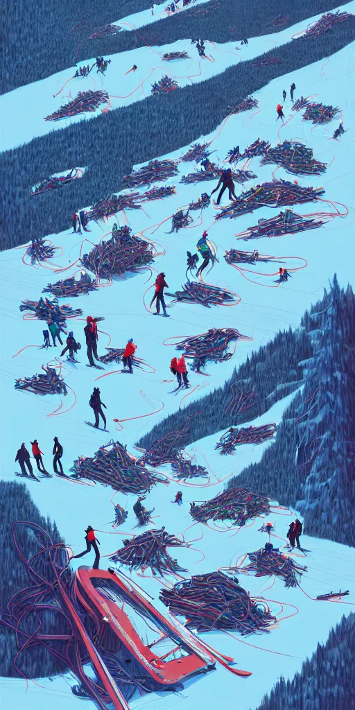 by moebius and atey ghailan | the bottom of a ski | Stable Diffusion ...