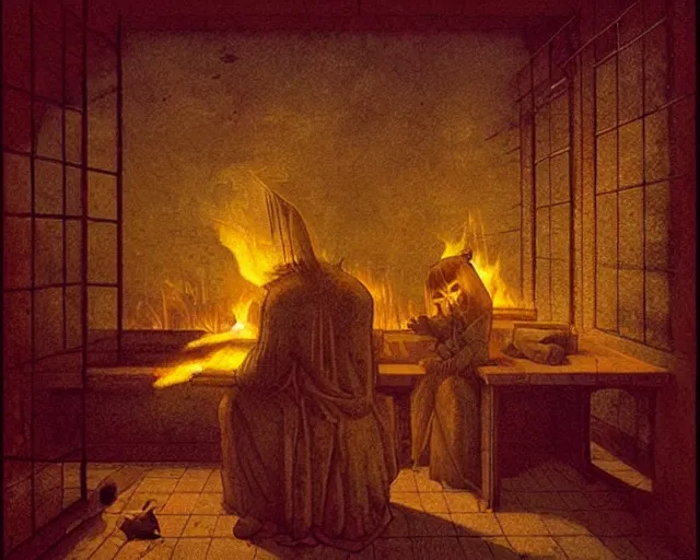 Image similar to burning the midnight oil, a simple vector pop surrealism, by ( leonardo da vinci ) and greg rutkowski and rafal olbinski