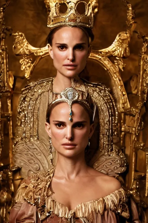 Image similar to Natalie Portman as a Goddess on a Throne