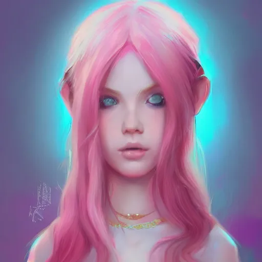 Image similar to pastel teen girl, pink hair, gorgeous, amazing, elegant, intricate, highly detailed, digital painting, artstation, concept art, sharp focus, illustration, art by Ross tran