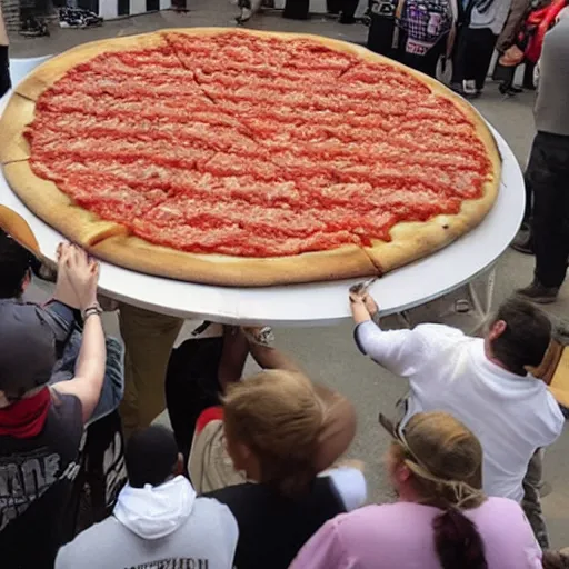 Prompt: giant pizza, world record