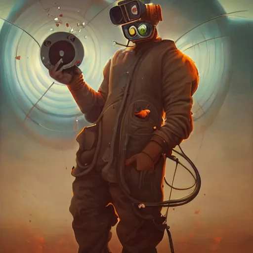 Prompt: beautiful welder portrait cinematic by peter mohrbacher