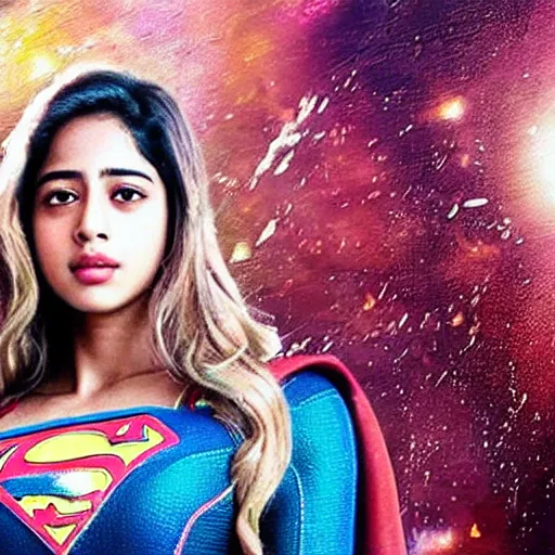 Image similar to artwork of janhvi kapoor as supergirl