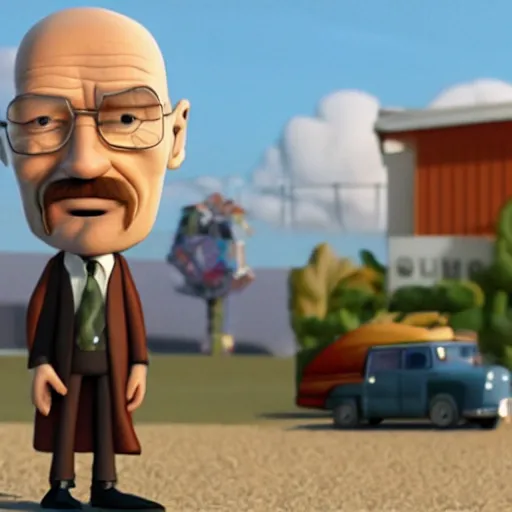 Image similar to walter white as a pixar character