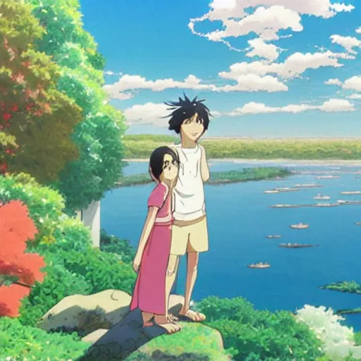 Image similar to art of mamoru hosoda