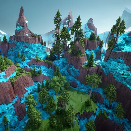Image similar to crystallised utopian land, 8k, unreal engine