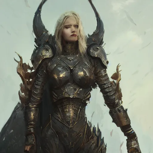 Image similar to a portrait of an attractive women covered in dragon armour by greg rutkowski, sung choi, mitchell mohrhauser, maciej kuciara, johnson ting, maxim verehin, peter konig, 8 k photorealistic, cinematic lighting, hd, high details, dramatic, dark atmosphere, trending on artstation