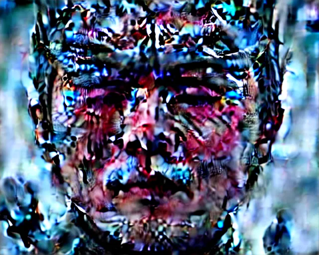 Prompt: justin sun as night king in game of thrones, extreme close - up of crying tears made of magic ice water, crimson - black bee army behind, 4 k, epic, cinematic, focus, movie still, fantasy, extreme detail, atmospheric, dark colour, sharp focus