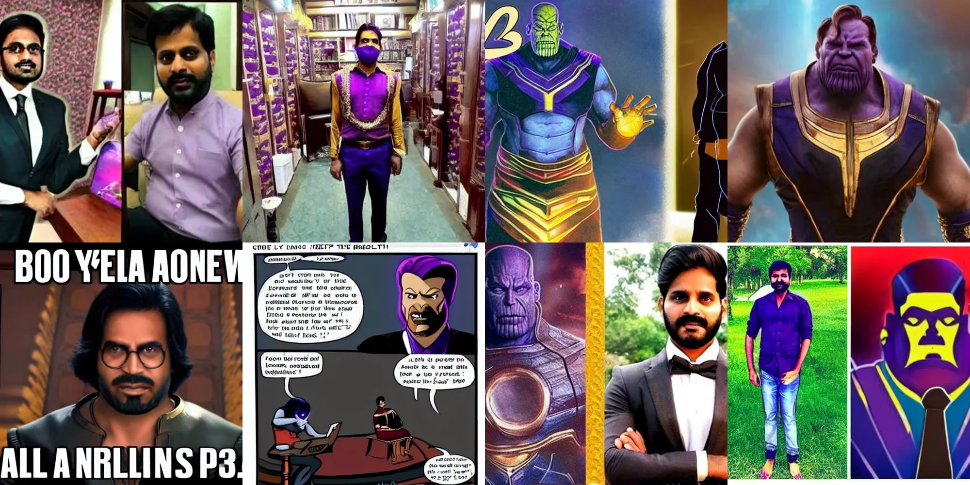 Prompt: A 30 year old Indian lawyer becomes Thanos