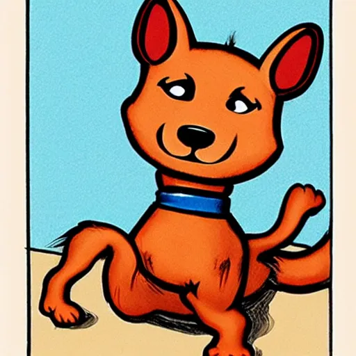 Image similar to a muscular dog by richard scarry