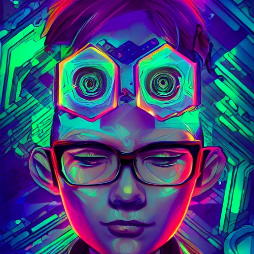 Image similar to skill magic geek inside matrix deepdream radiating a glowing aura stuff loot legends stylized digital illustration video game icon artstation lois van baarle, ilya kuvshinov, rossdraws,