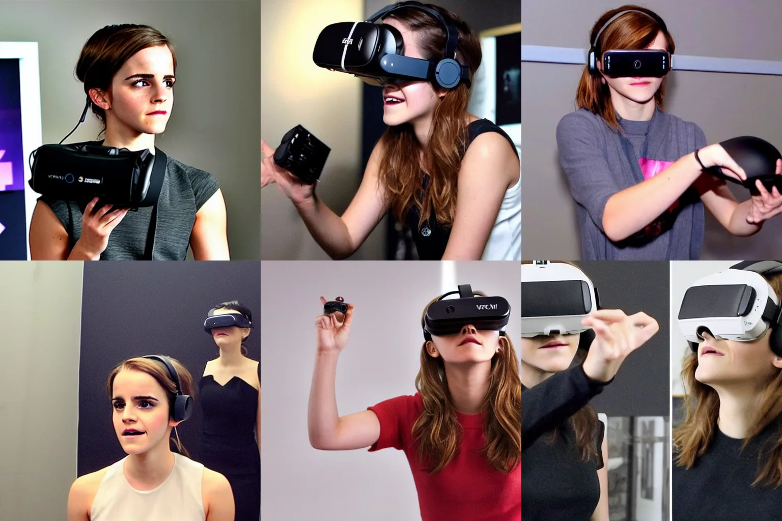Prompt: Emma Watson playing a VR game