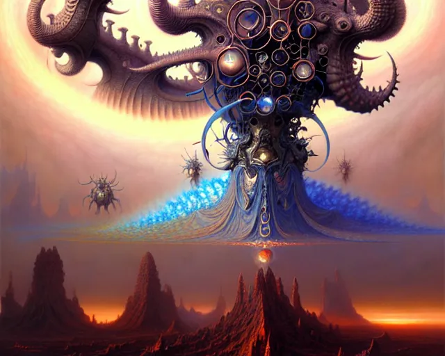 Image similar to the armies of heaven and hell, fantasy character portrait made of fractals facing each other, ultra realistic, wide angle, intricate details, the fifth element artifacts, highly detailed by peter mohrbacher, hajime sorayama, wayne barlowe, boris vallejo, aaron horkey, gaston bussiere, craig mullins