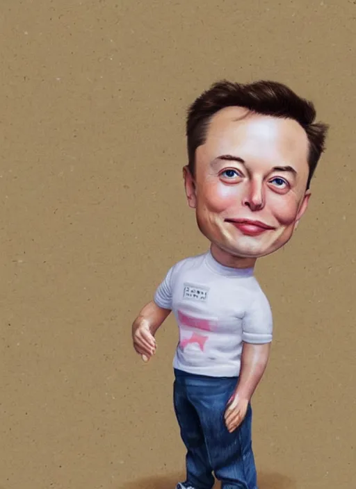 Image similar to elon musk as a Nicoletta Ceccoli doll, detailed digital art, trending on Artstation