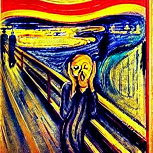 Prompt: Maiq the Liar by Edward Munch, The Scream