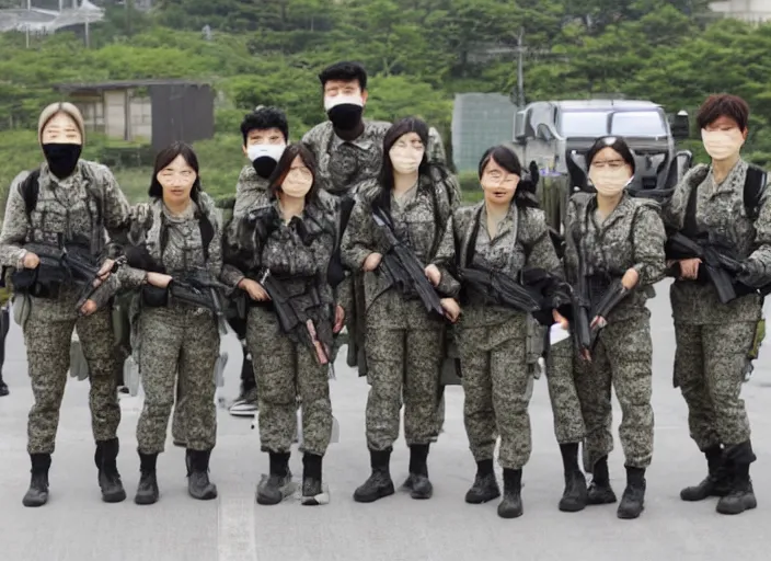 Image similar to female cybernetic south korean counterterrorist unit 7 0 7 th special mission group, tactical training