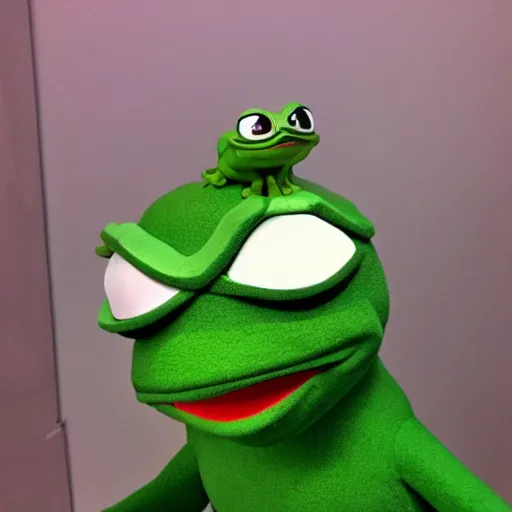 Image similar to pepe frog from the jim henson company