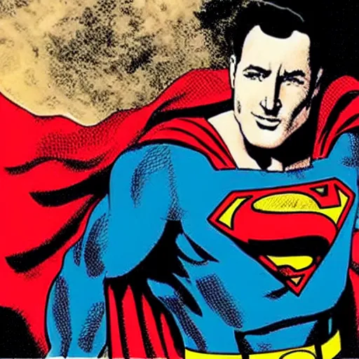 Image similar to “ bruce springsteen as superman, by jack kirby ”