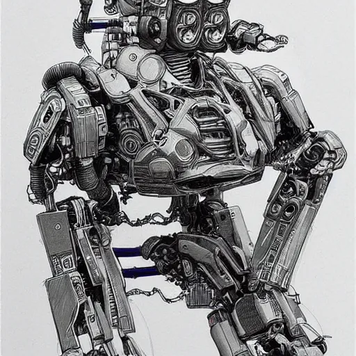 Prompt: very detailed drawing of robots by kim jung gi