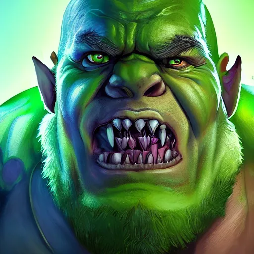 Prompt: Portrait of John Cena as a warcraft orc, green skin, big fangs, mattepainting concept Blizzard pixar maya engine on stylized background splash comics global illumination lighting artstation lois van baarle, ilya kuvshinov, rossdraws