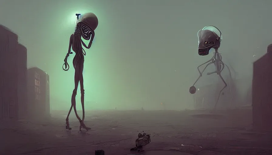 Image similar to effy stonem alien, simon stalenhag