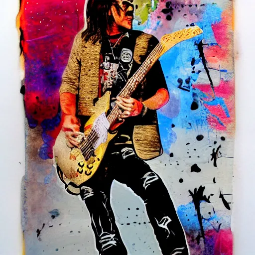 Image similar to rock n roll, mixed media