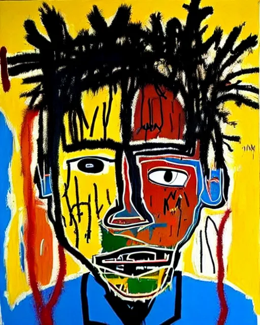 Image similar to stunning realistic portrait by jean - michel basquiat