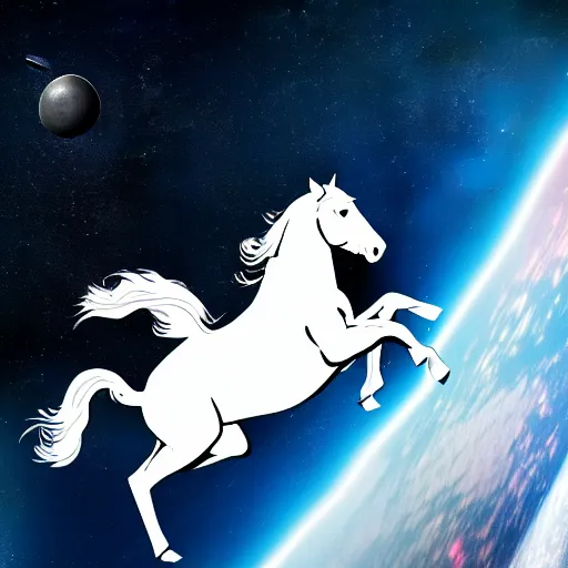 Image similar to a high fidelity photo of a horse rining on astronaut, pale colors, concept art