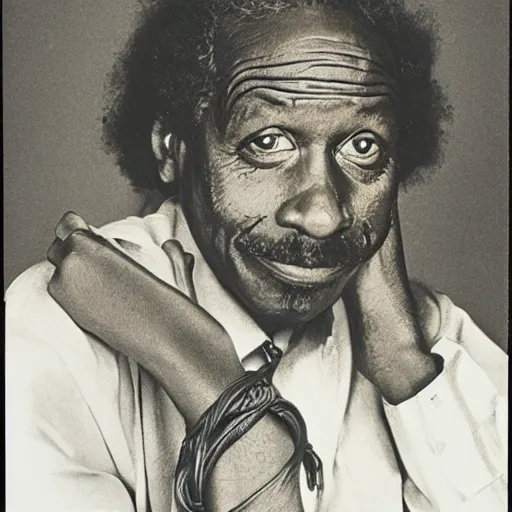 Prompt: african einstein portrait, 1 9 8 6