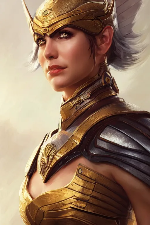 Image similar to amazon valkyrie athena, d & d, fantasy, portrait, highly detailed, headshot, digital painting, trending on artstation, concept art, sharp focus, illustration, art by artgerm and greg rutkowski and magali villeneuve