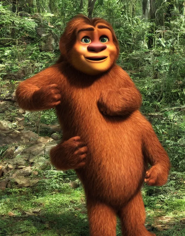 Prompt: An alleged photo of Big Foot taken by wilderness explorer