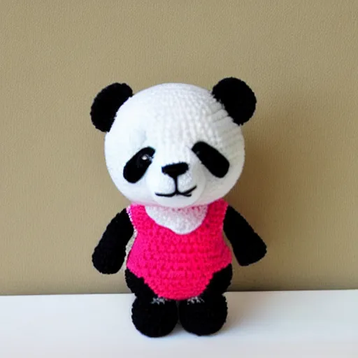 Image similar to cute panda Amigurumi