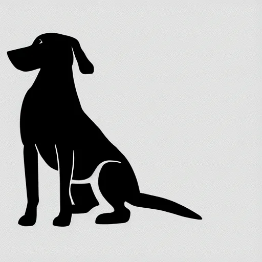 Prompt: flat single tone black vector silhouette of a dog, pure white background, 4 k resolution