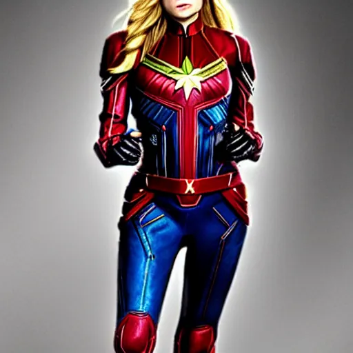 Prompt: Avril Lavigne as Captain Marvel