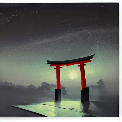 Image similar to Japanese Torii,night , by Grzegorz Rutkowski