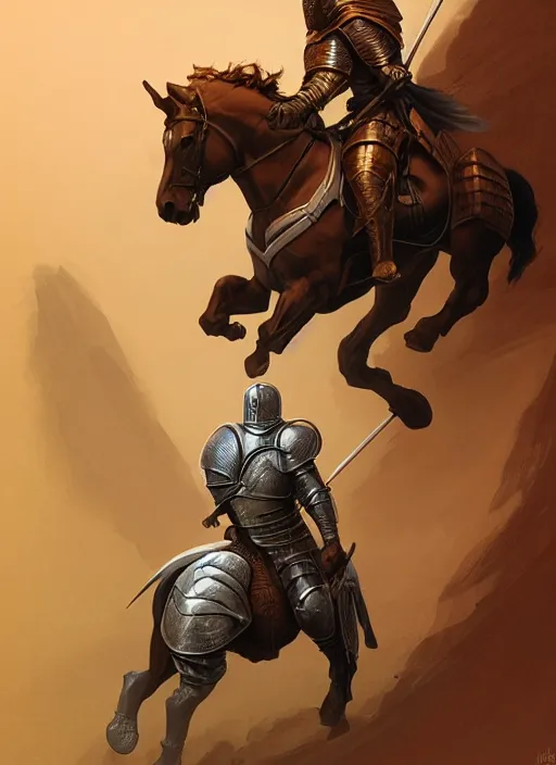 Image similar to a knight in armor on a thick strong horse by mike allred and moebius and karol bak and frazetta sharp digital painting. dreaming latent space. matte painting, concept art. artstation. digital render. realistic, 8 k