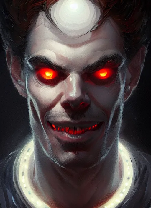 Prompt: portrait of michael morbius the living vampire, intricate, elegant, glowing lights, highly detailed, digital painting, artstation, concept art, smooth, sharp focus, illustration, art by wlop, mars ravelo and greg rutkowski